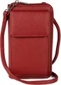 styleBREAKER Damen Mini Bag Geldbörse mit RFID Schutz und Handyfach | Crossbody Umhängetasche mit Schultergurt | Portemonnaie und Handytasche in einem | 19 x 11 x 5,5 cm, Farbe:Weinrot
