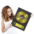 GOODS+GADGETS Goldene Schallplatte als personalisierte Urkunde mit Holz-Rahmen - Persönliches Geschenk Personalisiert mit Namen und Datum Anlass Wanddeko mit Bilderrahmen (DIN A3-30 x 42 cm)