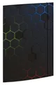 RNKVERLAG - Sammelmappe Hexagon 240 x 330 mm, Dokumentenmappe für DIN A4, mit Gummizugverschluss und 3 Einschlagklappen, 1 Stück