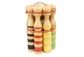 GICO Spielzeug-Gartenset Kegelspiel Kegel Set Bowling 30 cm Massivholz 30 cm, gestreift 3026