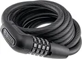 ABUS Kabelschloss Numero 5510C/180 - kompaktes Fahrradschloss mit Zahlencode für günstige Zweiräder und Kinderfahrräder - 10 mm Sicherheitslevel 3 - Schwarz