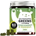 Eat Your Super Greens Vitamin – 8 Superfoods für Haare & Immunsystem - Moringa, Gerstengras, Chlorella, Vitamin B1, B6 & B12, Zink & Eisen – Vegan – 60 Stück – Bears with Benefits