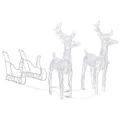 Rentiere Und Schlitten Weihnachtsdeko 160 LEDs 130 Cm Acryl