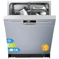 Midea SU 5.35X14CS Geschirrspüler Unterbau, 14 MGD, Spülmaschine 60 cm, Home Connect, Hygienepflege+, Maschinenpflege+, Extra Trocknung, Halbe Beladung, 44 db, Startverzögerung, Edelstahl