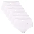 Celodoro Damen Taillenslip (6er Pack) Microfaser-Slip mit Stickerei - Weiss 40-42