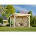 PALMAKO Pavillon "Lenna Set 302", BxHxT: 300 x 245 x 300 cm, naturbelassen - braun