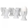 6er Set Eierbecher 4,8cm Silver Night Dekor Ei Eierhalter Eierbehälter Porzellan