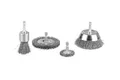 Parkside Drahtbürste Bohrmaschinenzubehör PBZS 5 A1 Drahtbürsten-Set 4 Teilig, handelsübliche Bohrmaschinen (mind. 600 W) mit Rundschaftaufnahme (z. B. Parkside, Bosch, Black & Decker, Einhell, Makita, Kress, Metabo), (Bürstenset, 4-tlg), Rost & Lack Entferner