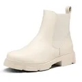 DREAM PAIRS Damen Chelsea Stiefel Stiefeletten Ankle Chelsea Booties, Farbe: Beige, Größe: 40 - Beige - 40
