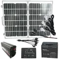 MAUK LED Solar Beleuchtungsset Camping 50W Set 12V 17Ah Akku Batterie Lampen
