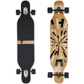 FunTomia Longboard mit 3 Flex Stufen Drop Through Cruiser Komplettboard Mach1 Speed Kugellager T-Tool