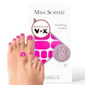 Original Miss Sophie Pedi Wraps I Hot Pink Pedicure I 27 ultra-dünne Nagellack-Streifen einfarbig I Für Fußnägel I Hält auf Natur- sowie lackierten, Acryl-, Gel- & Shellac-Nägeln