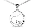 Materia Kettenanhänger Damen Silber Herzen Liebe Rund Ø16mm KA-60, 925 Sterling Silber