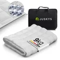 Juskys Gewichtsdecke, Füllung: Glasperlen, Schichten, gegen Stress & unruhigen Schlaf, Baumwolle & Glasperlen