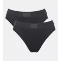 sloggi Tai-Slip Double Comfort T (2er Pack) elastischer nahtloser Bund, hoher Beinausschnitt schwarz 40