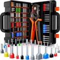 ® Sechskant Crimpzange Set 28 Arten 025-10mm² Aderendhülsen Set Selbsteinstel...