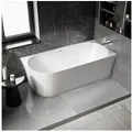 Bernstein Badewanne NOVA SLIM LINE Weiß glänzend 170 x 78 cm, Eckbadewanne rechts Acryl weiß glänzend halbfreistehend 78 cm x 170 cm x 60 cm x 170 cm