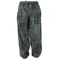 Guru-Shop Relaxhose Stonewash Yogahose, Unisex Baumwoll-Goa-Hose.. Retro, Ethno Style, alternative Bekleidung grau|schwarz M