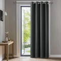 Deconovo Vorhang Verdunkelung Blickdicht Gardine Wohnzimmer Lärmschutz mit Ösen Schlafzimmer Thermovorhang Kälteschutz, 290x140 cm(HöhexBreite), Dunkelgrau, 1 Stück