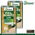 Ultrament 2 x 5 l Vollschutz Lasur 7in1 Holzschutz Holzlasur für Außen Nussbaum