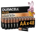 Duracell Plus AA Batterien (48er-Pack) Alkali 1,5 V Hochleistungsbatterien Batterie Bis Zu 150% Längere Lebensdauer Mit Power Boost Active Zuverlässigkeit für Alltagsgeräte Lagerung Bis Zu 10 Jahre