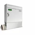 BASIC 1er Briefkasten mit Zeitungsfach RAL 9016 Verkehrsweiss mit Posthaltebügel