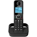 Alcatel F860, Analoges/DECT-Telefon, Kabelloses Mobilteil, Freisprecheinrichtung, 100 Eintragungen, Anrufer-Identifikation, Schwarz - Schwarz