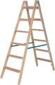 Stehleiter Krause, beidseitig, TRBS 2121-2, mit Eimerhaken, 2 x 7 Stufen/Sprossen, Holz 157704