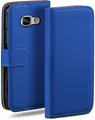 moex Handyhülle für Samsung Galaxy A3 (2016) Hülle Klappbar Book Case Blau 4,7 Zoll, Klapphülle Kartenfach Flip Cover Handytasche Leder Optik Schutzhülle