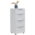 Voleo Kommode, Weiß Hochglanz, Metall, 4 Schublade(n) Schubladen, 45.3x99.3x40 cm, Typenauswahl, Beimöbel erhältlich, stehend, Wohnzimmer, Kommoden & Sideboards, Kommoden