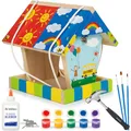 ITA DIY Futterhaus für Vögel FlybyFeeder zum Zusammenbauen und Bemalen, Holz Bastelset für Kinder ab 7 Jahren, mit Hammer, Nägeln, Farben, 3 Pinseln & Schleifpapier, FSC®-zertifiziertes Holz