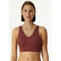 Schiesser Bustier Invisible Soft Lace herausnehmbare Pads, Spitzeneinsatz, V-Ausschnitt rot 40