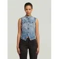 G-STAR Softshellweste Pitched Hem Slim Weste blau XXS (32)