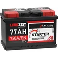 LANGZEIT Autobatterie 77AH 12V 720AEN Starterbatterie +30% mehr Leistung ersetzt Batterie 74Ah 70Ah 72Ah 75Ah