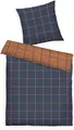 Tom Tailor Home Bettwäsche "LARGE CHECK in Gr. 135x200cm oder 155x220cm", blau (schwarz navy, rusty rot), B/L: 155cm x 220cm, 1 Stk., 1 Stk., Flanell, B/L: 80cm x 80cm, 2 Stk.