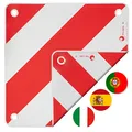 valonic Premium Warntafel - 3in1 für Italien, Spanien und Portugal - 50x50cm, reflektierend, für Wohnmobil, Wohnwagen, Fahrradträger, Heckträger