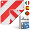 Robuste KFZ Warntafel aus PVC, 50x50, reflektierend, 2 seitig für ES und IT