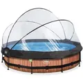 EXIT Swimming Pool Ø 360 x 76 cm braun inkl. Sonnendach