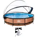 Framepool EXIT "inkl. multifunktionaler Abdeckung", braun, H:76cm Ø:360cm, Schwimmbecken, ØxH: 360x76 cm, mit Filterpumpe & Filterkartusche