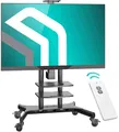 ONKRON TV Ständer rollbar für 50-86 Zoll Fernseher, max Last 105.9 kg, elektrischer TV Rollwagen höhenverstellbar mit Fernbedienung, max VESA 800x500, Fernsehständer mit Rollen Schwarz TS1881E-B