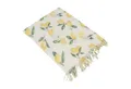 Wohndecke "Lemon" dünne Sommerdecke Kuscheldecke 130x160 cm, Sofadeck Couchdecke, Dekoleidenschaft, beige mit Zitronen-Motiv