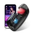 Tagnaff Realistisch Blowjob Sex Spielzeug für die Männer mit 10 Pulsieren & 10 Zunge Lecken & 10 Vibrationsmodi Penis Vibrator Masturbator, Vibratorensets für Männer Eichel Stimulation Schwarz