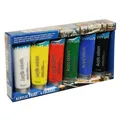 12x Acrylfarben 6x75ml Tuben Buntlack Leinwand Malerei Künstler Heimwerker Innen
