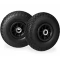 Relaxdays Sackkarrenrad 2er Set PU Gummi Schwarz Pannensicher Kugelgelagert 3.00-4 26 cm 0,8 kg