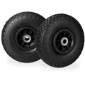 Relaxdays Sackkarrenrad PU 3.00-4 2er Set Schwarz
