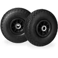 Relaxdays - 2x Sackkarrenrad, Pannensichere Vollgummireifen, 3.00-4 Zoll, 20 Mm Achse, Bis 80 Kg, 260 X 85 Mm, Schwarz