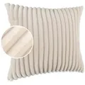 Kisska Dekokissen LILLI BIG CORD Velour Ambiente dekorieren, Kissenüberzug ohne Füllung BIG-Cord UNI 60x60cm Einfarbig Elfenbein beige Rechteckig ohne Füllung | 60 cm x 60 cm
