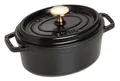 STAUB Cocotte, Gusseisen Bräter mit Deckel, 17 cm, 1 L, Oval, Alle Herdarten inkl Induktion, Made in France, Schwarz