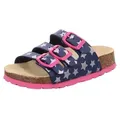 Superfit FUßBETTPANTOLETTE, WMS: mittel Hausschuh Schlappen, Hausschuh mit allover Print, Größenschablone zum Download blau 34 EU