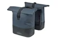 Basil Cove Fahrradtasche Gepäckträger Doppel – Mit MIK Adapterplatte – 28-32L – Wasserfest – Reflektierend – Recyceltes Material – 29X14.5X36 cm – Blau/Schwarz